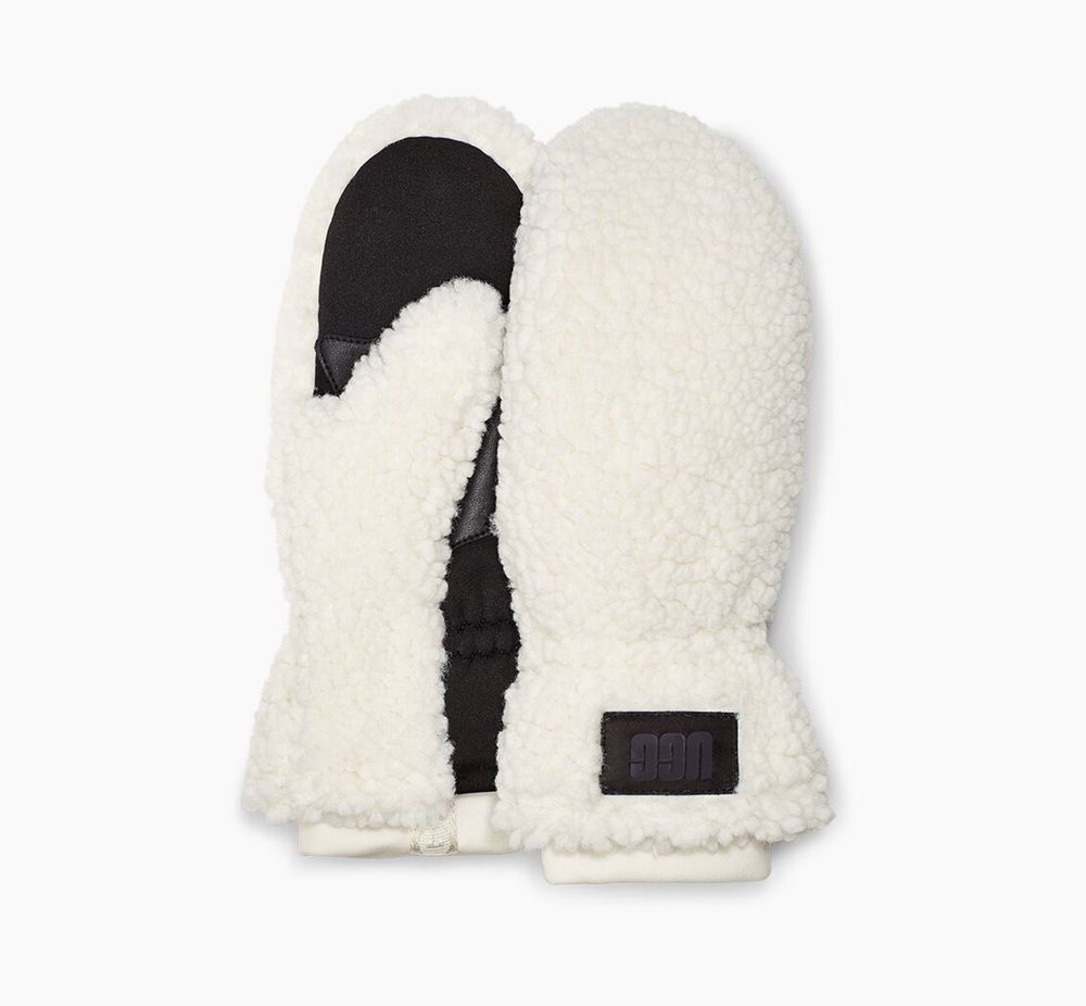 Ugg Gloves Canada - Ugg Women's Sherpa Mitten W Logo White